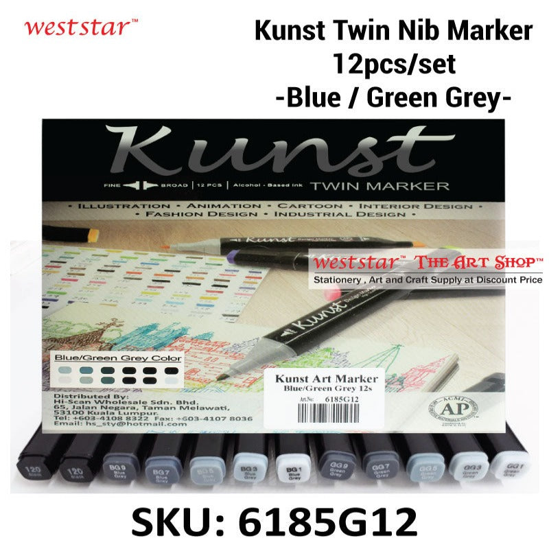 Kunst - Blue/Green Grey-12pcs