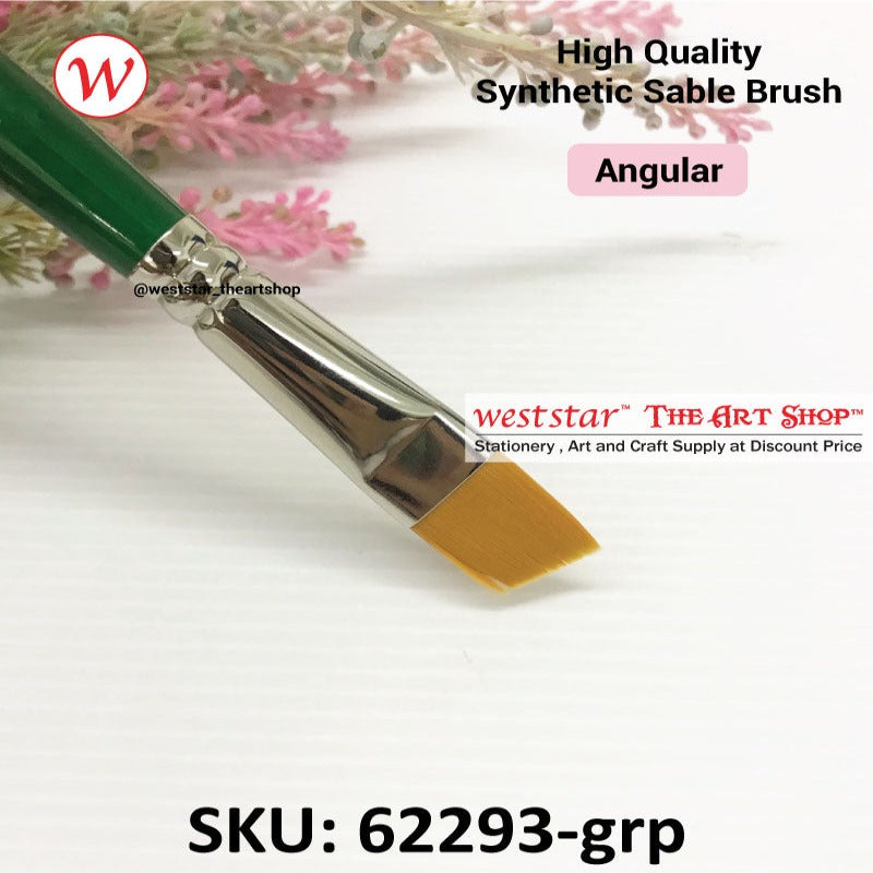 UA Angular Synthetic Sable Painting Brush (LONG HANDLE) | Premium Quality
