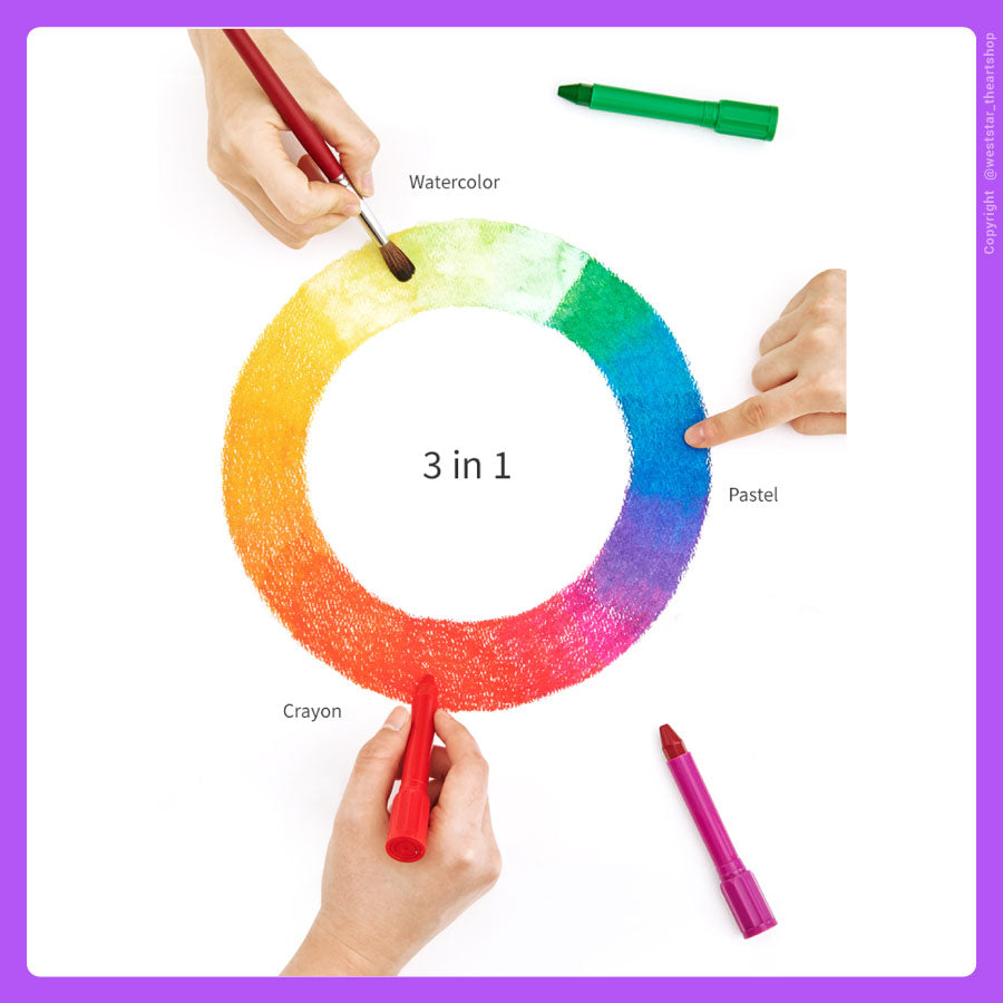 Amos Silky Crayon, Colorix 3 in 1 crayon (crayon, pastel, watercolor)
