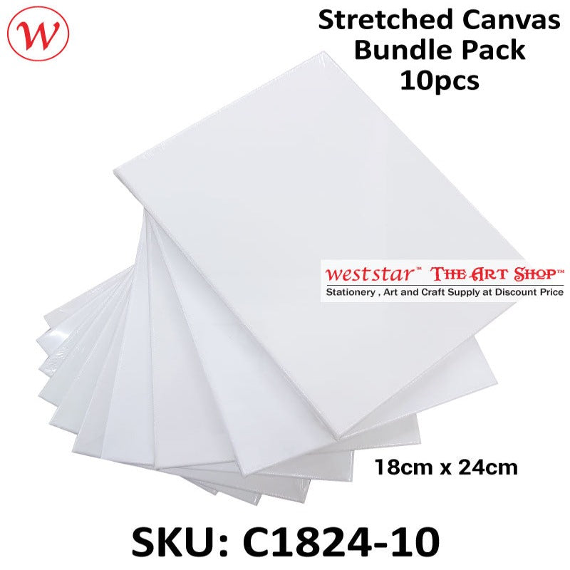 Stretched Canvas Super Value Bundle Pack 10pcs / Kanvas | 18cm x 24cm (A5)