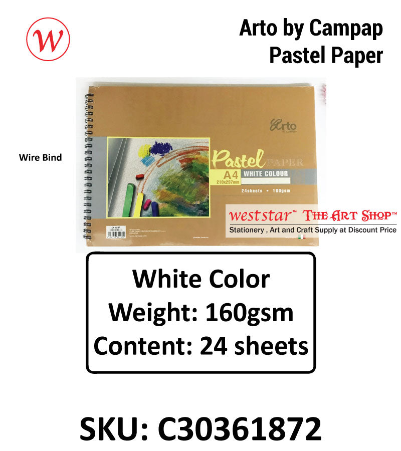 Arto Wire-O Pastel Pad 24sheets | A4 -160gsm (ACID FREE)