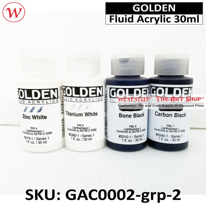 Golden Fluid Acrylic 30ml | (Black & White)