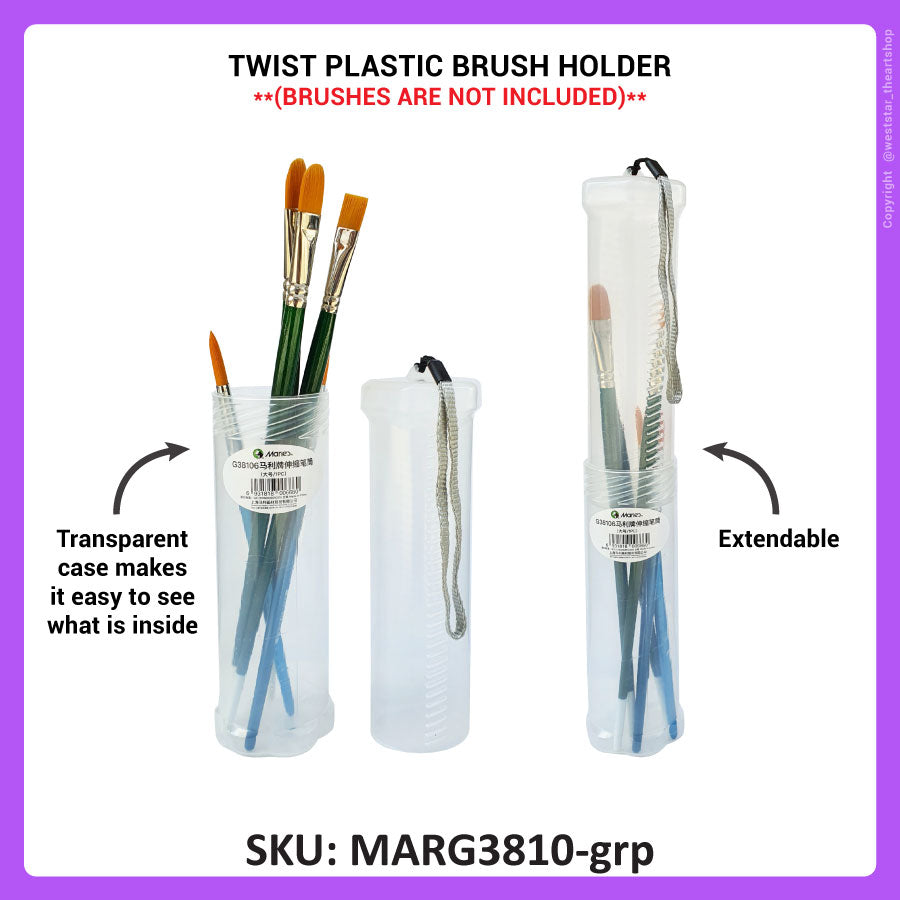 Marie's Twist Brush Holder, Plastic Case for storage, Pencil Case (Medium / Large)