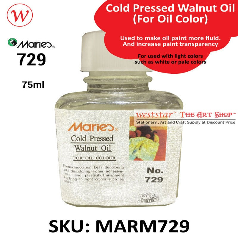 Marie's Cold Pressed Walnut Oil (No.729) - 75ml | (For Oil Color)
