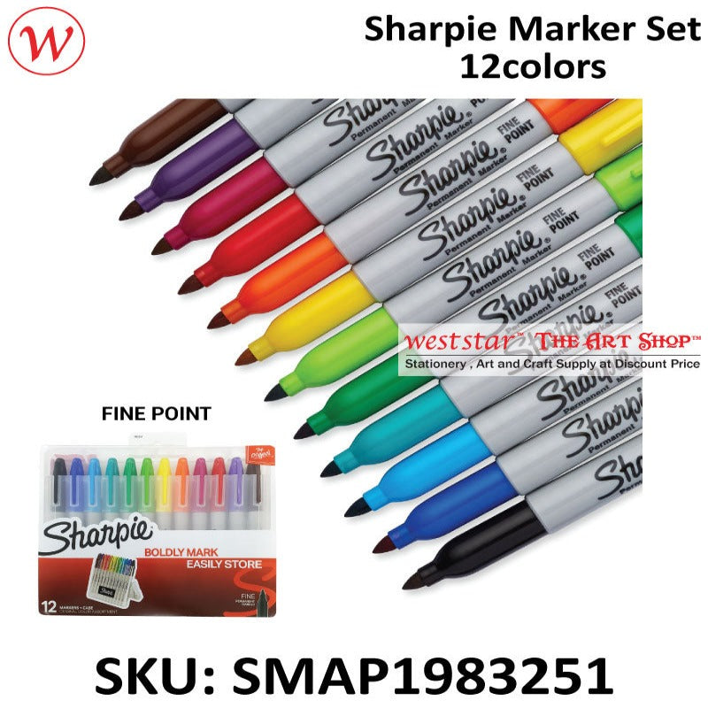 Sharpie Markers 12colors + Case | Permanent Marker