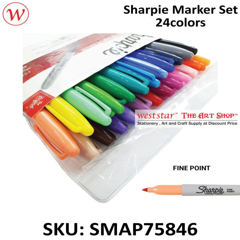 Sharpie Fine Marker 24color Set | Permanent Marker