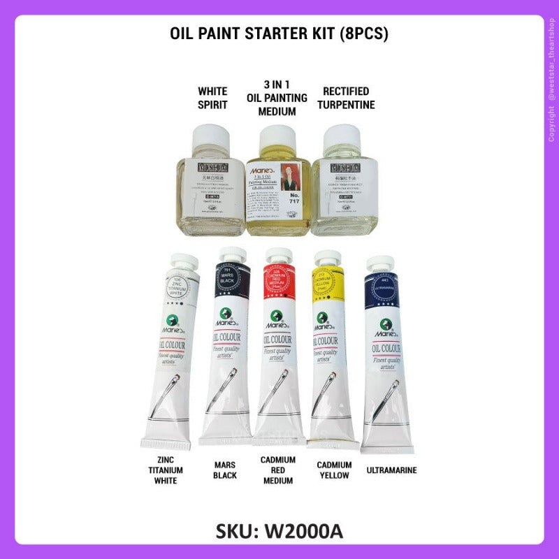 Weststar Oil Painting Starter Kit Oil Paints Mediums