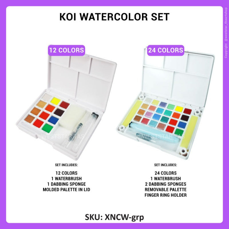 Sakura KOI Watercolors- 12 CAC Pocket Field Sketch Box